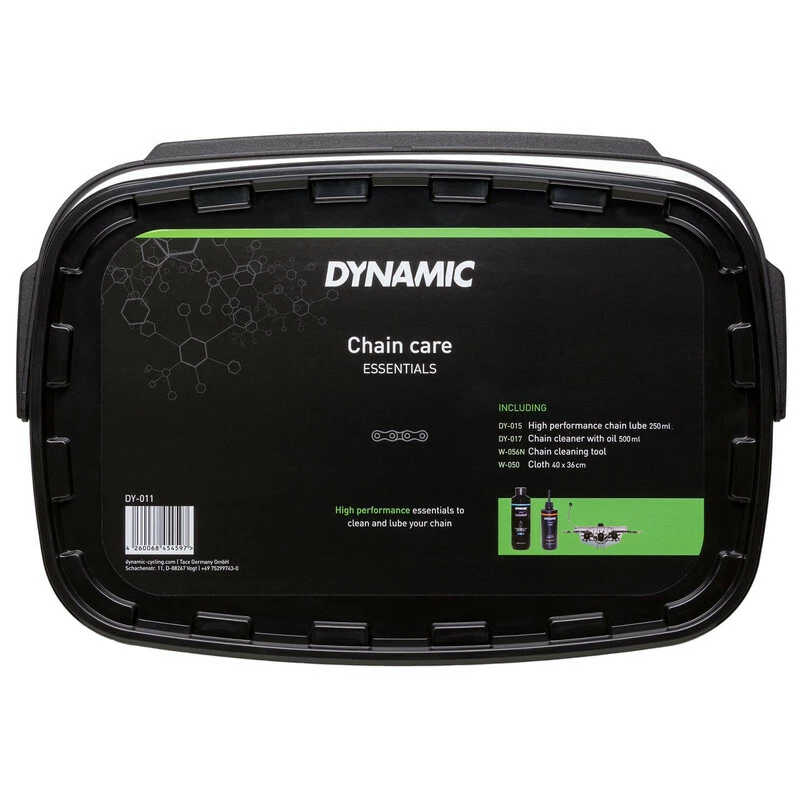 Dynamic Kettenpflegepaket, Kettenreiniger 500ml, Kettenöl 250ml, Kettenreinigungsgerät, Tuch 1 Dynamic Kettenpflegepaket, Kettenreiniger 500ml, Kettenöl 250ml, Kettenreinigungsgerät, Tuch