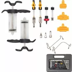 Jagwire Werkzeug, ELITE BLEED KIT DOT BLACK Seals Incl. Avid Sram Formula Hayes &amp; Hope Adapter WST052