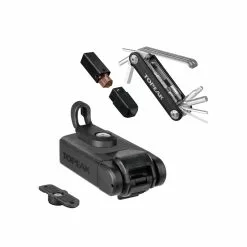Topeak Ninja Master+ TOOLBOX T11, Inkl. Tubi 11 & Ninja Halterung Wasserfeste Tool Box, 11 Funktionen, Mit Tubeless Reparatur-Salami