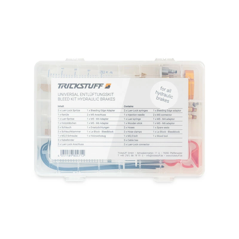Trickstuff Bleeding Kit Universal Für Alle Gängigen Hydraulischen Bremsen 1 Trickstuff Bleeding Kit Universal Für Alle Gängigen Hydraulischen Bremsen