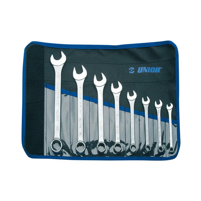 Unior Ring-Gabelschlüssel-Set, Kurze Ausführung In Der Rolltasche, 8-22/8 1 Unior Ring-Gabelschlüssel-Set, Kurze Ausführung In Der Rolltasche, 8-22/8